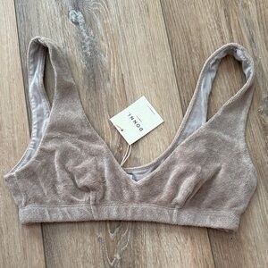 DONNI. Taupe Terry Bralette - Plush Wireless Crop